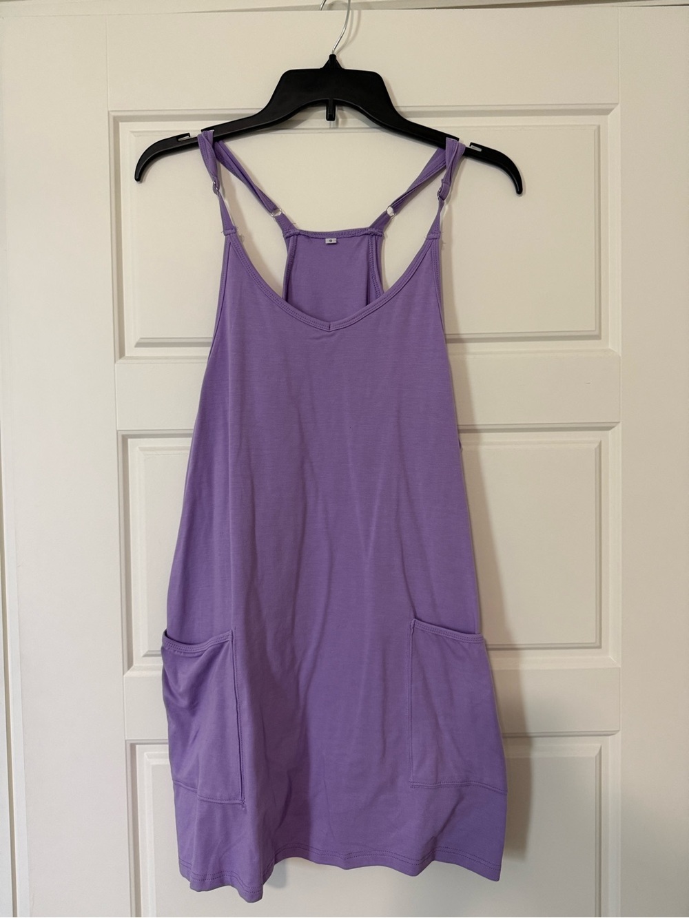 Purple Racerback Tank Dress with Pockets